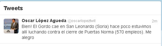 Twitter de Oscar López 