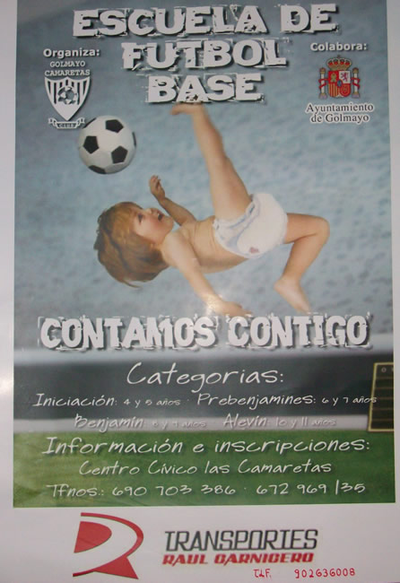 Cartel de la Escuela de Fútbol Camaretas