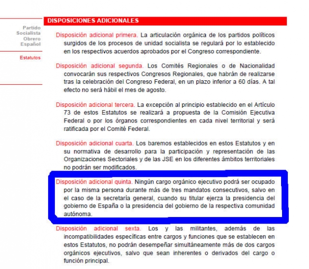 Disposiciones Adicionales PSOE