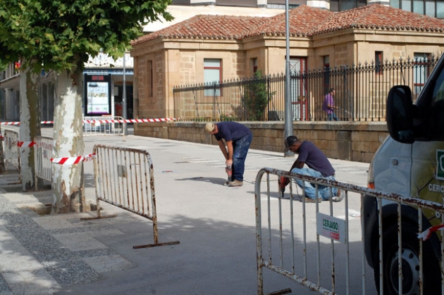 Trabajos de vallado en El Espolón