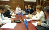 Imagen de la reunión del delegado con los subdelegados del Gobierno en la sede estatal de Soria