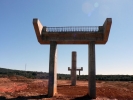Pilares construidos para la A-11 en la zona de El Burgo