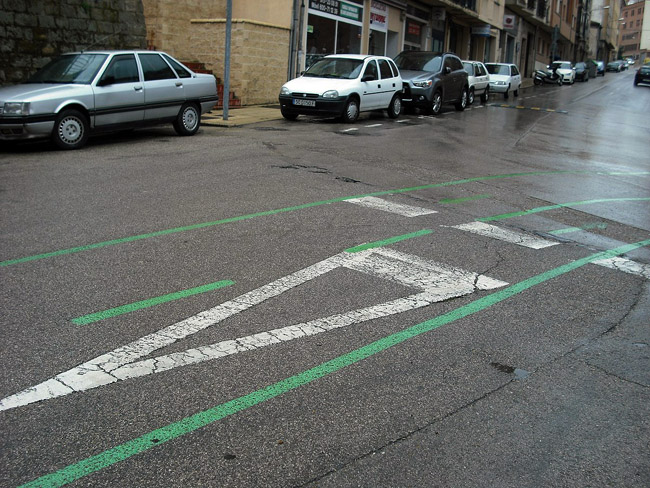 Líneas del vial para bicicletas