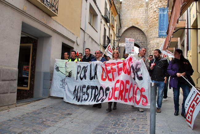 Empleados de Torras en la huelga de junio.