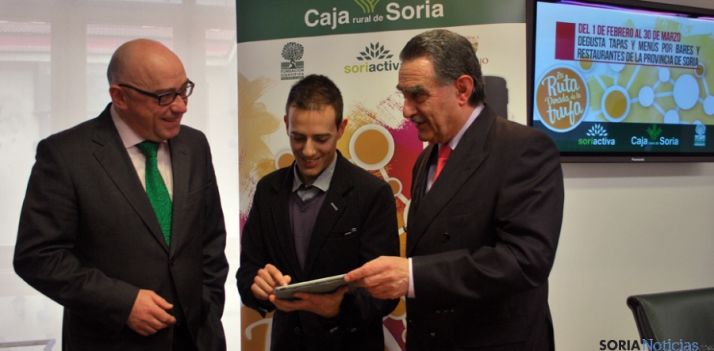 Domingo Barca (izda.), Alberto Pérez y Anselmo García.