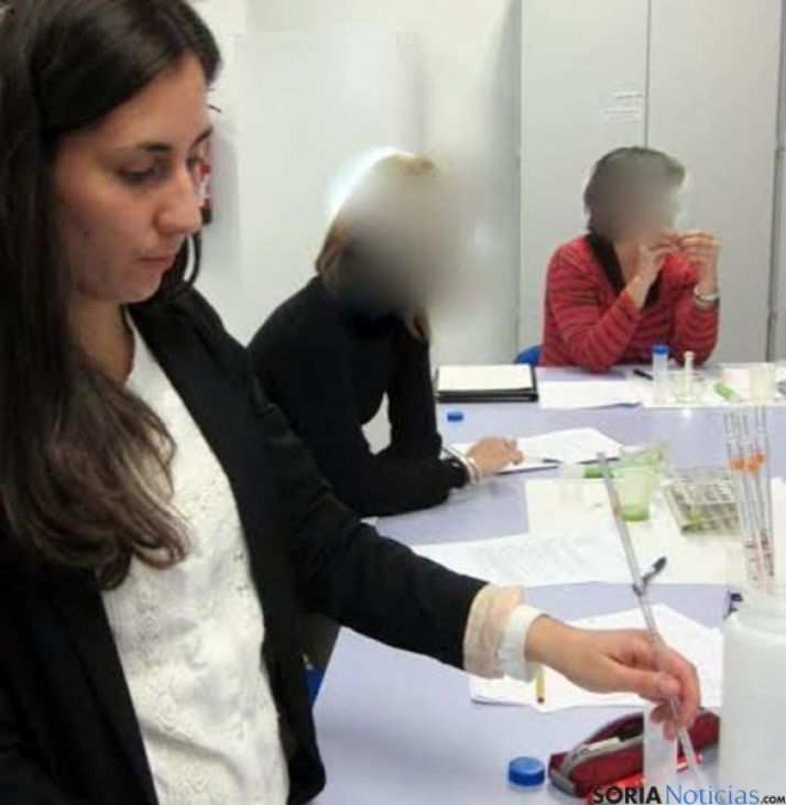 Cristina Sainz, en una de las pruebas.   