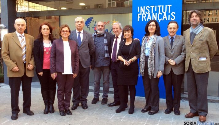 Representantes de las Ciudades Machadianas, hoy en Barcelona.