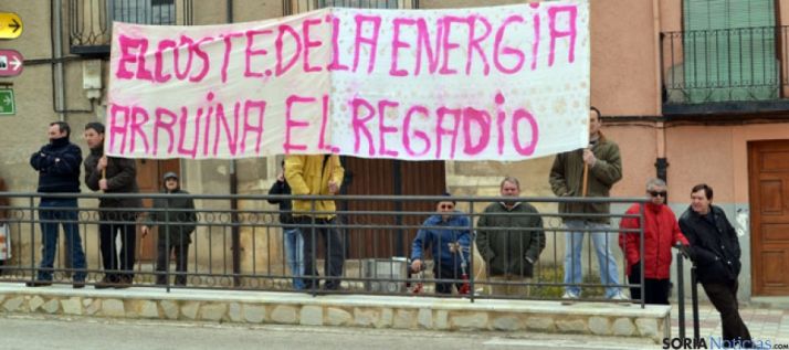 Pancarta de los regantes sorianos