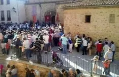 La recreación del enlace en el pórtico de la Peña.