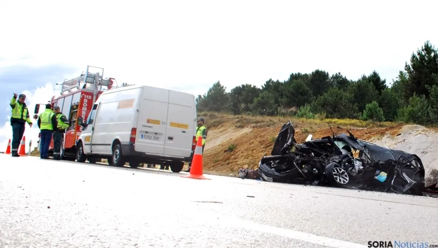 Lugar del accidente, en la variante de Carbonera de Frentes. / SN