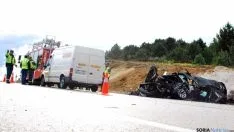 Lugar del accidente, en la variante de Carbonera de Frentes. / SN