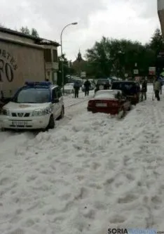 Espectacular granizada en Almazán. / SN