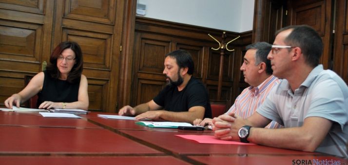 Heredia, (izda.), Moreno, Prieto y Lozano en la Subdelegación este martes. / SN
