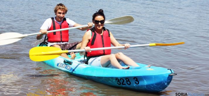 Dos piragüistas del club soriano. 