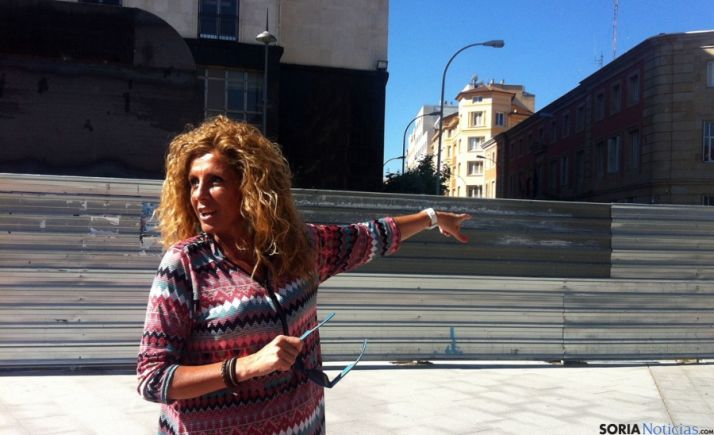 La concejal popular Valentina Liso, este miércoles en Mariano Granados. 