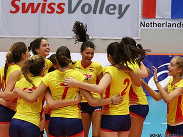 El combinado español femenino de voley.