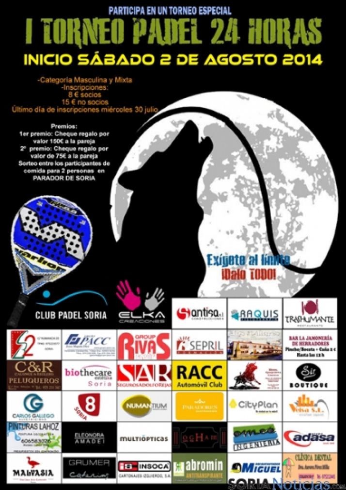 Cartel 24 horas de padel