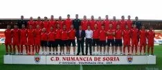 La plantilla del CD Numancia, esta tarde en Los Pajaritos. / SN