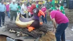 El final de la fiesta con charanga y la quema del gallo. / SN