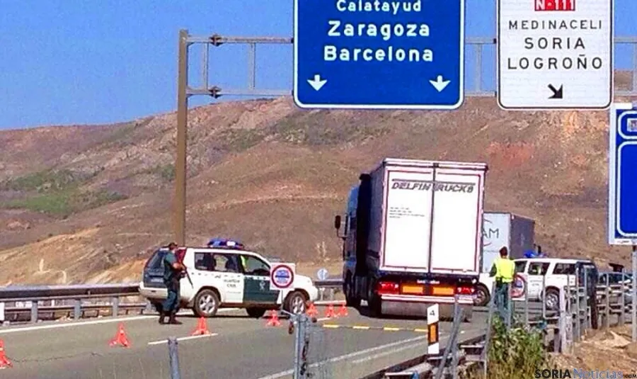 Operativo en la A-15 en Medinaceli. / SN