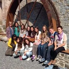 Los estudiantes sorianos, en su viaje.