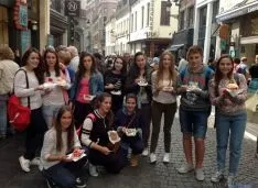 Los estudiantes sorianos, en su viaje. 