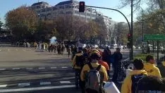 Un momento de la manifestación este jueves.