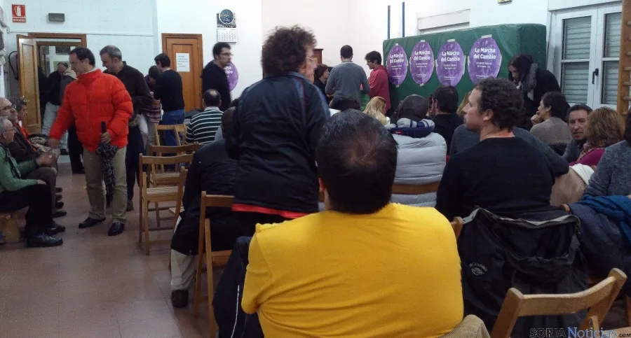 Imagen de la convocatoria de Podemos Soria este jueves. / SN