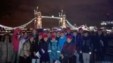 Los estudiantes, en la capital inglesa. 