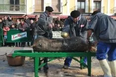Una de las escenas del sacrificio del cerdo. / SN