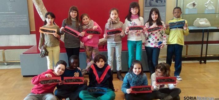 Algunos de los alumnos en el museo. 