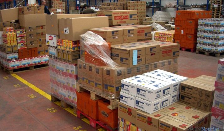 Alimentos listos para su distribución solidaria. 