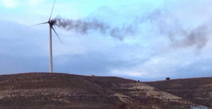 Incendio en un aerogenerador