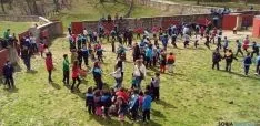 Los estudiantes, en la jornada en Valonsadero. 