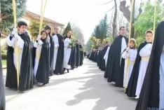 Imagen de la procesión tras bendecir las palmas. / SN