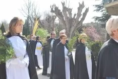 Imagen de la procesión tras bendecir las palmas. / SN