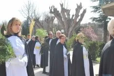 Imagen de la procesión tras bendecir las palmas. / SN