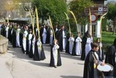 Imagen de la procesión tras bendecir las palmas. / SN