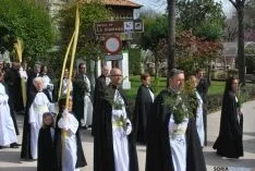 Imagen de la procesión tras bendecir las palmas. / SN