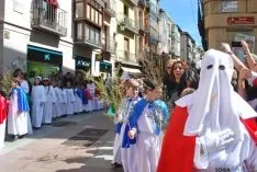 Una imagen de la multitudinaria procesión de la 'Borriquilla'. / SN
