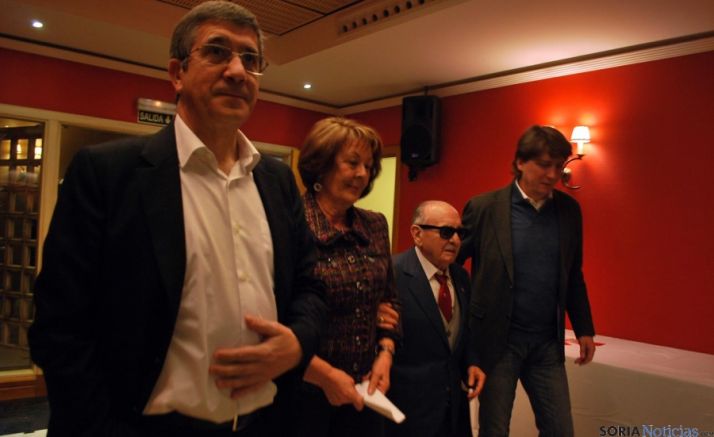 López, (izda.), Romero, Cabrejas y Mínguez este viernes en Soria. / SN