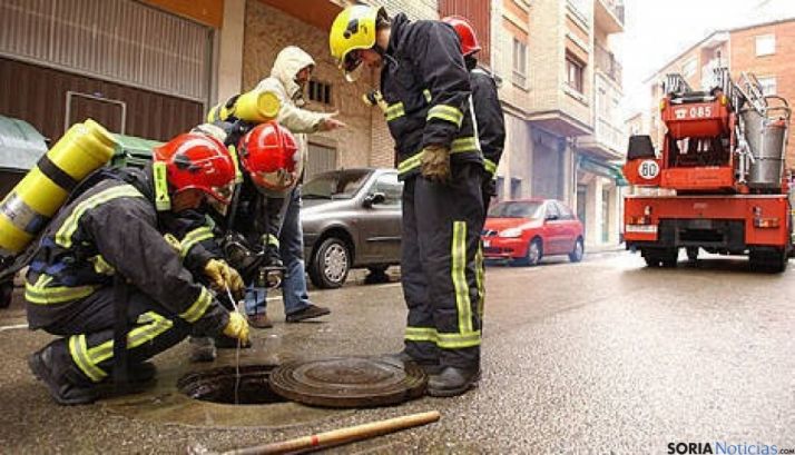 Actuación de los Bomberos en Soria