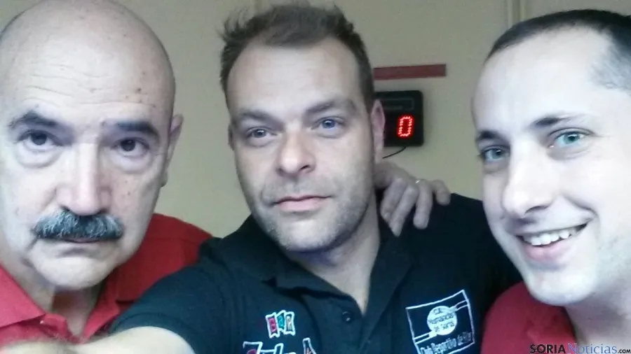 Tres jugadores del billar soriano