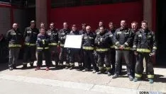 Los bomberos, concentrados en Almazán. / SN