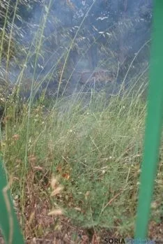 Imagen del incendio frente a la estación de RENFE. / SN