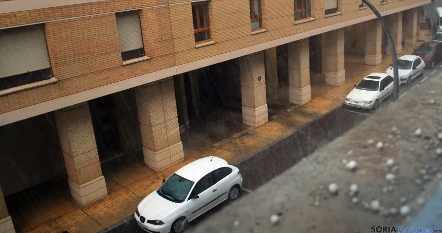 Imagen de la tormenta de este martes en Soria. / SN
