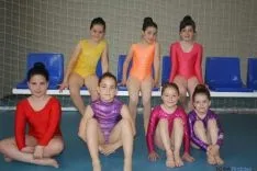 Las gimnastas en la exhibición