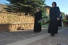 La ofrenda de flores el viernes en Ágreda. / SN