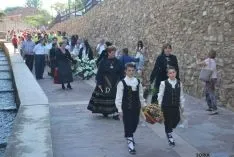 La ofrenda de flores el viernes en Ágreda. / SN
