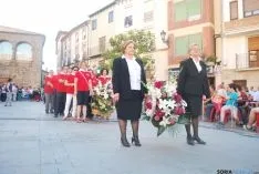 La ofrenda de flores el viernes en Ágreda. / SN